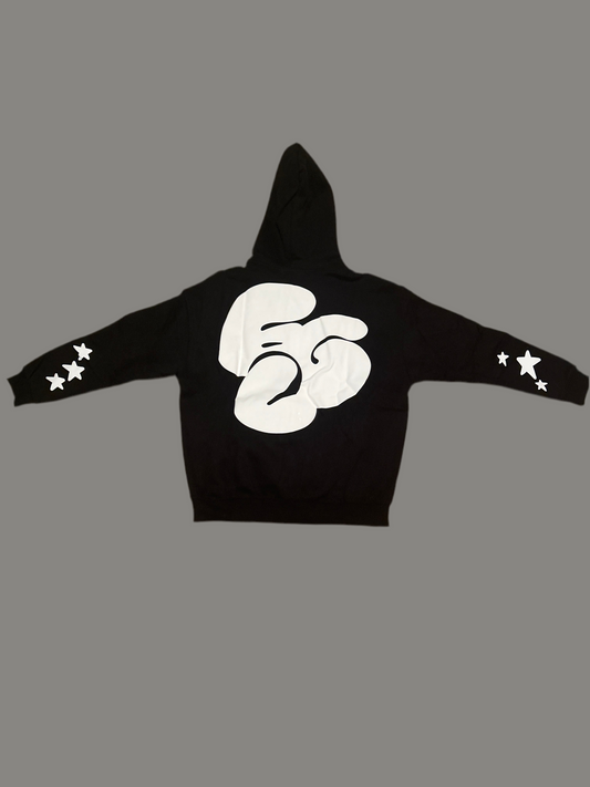 Black double zip hoodie