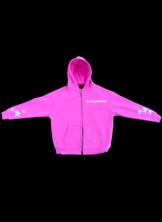 Pink double zip hoodies