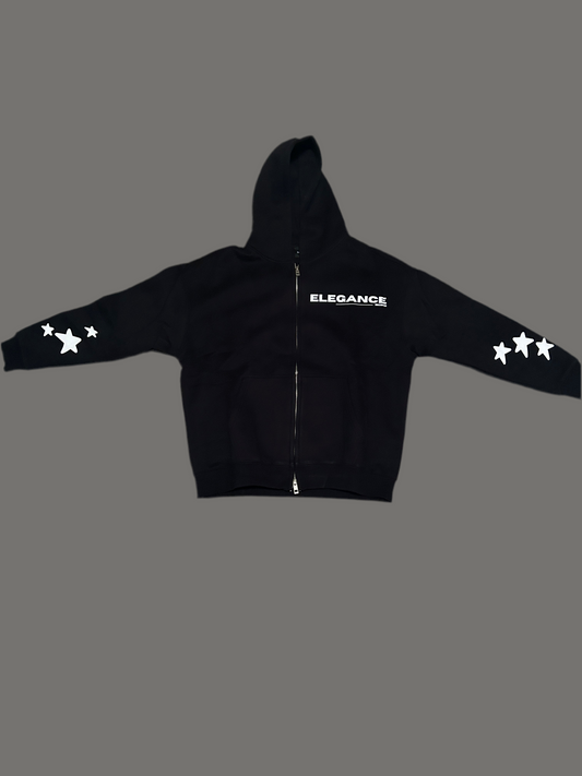 Black double zip hoodie