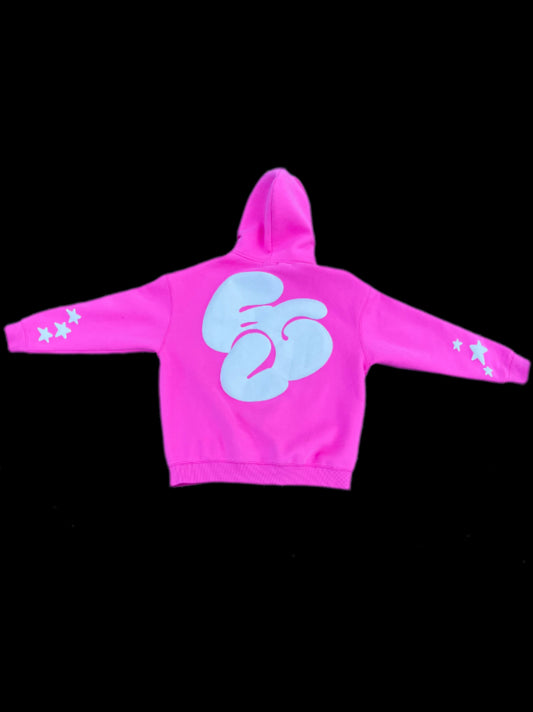 Pink double zip hoodies