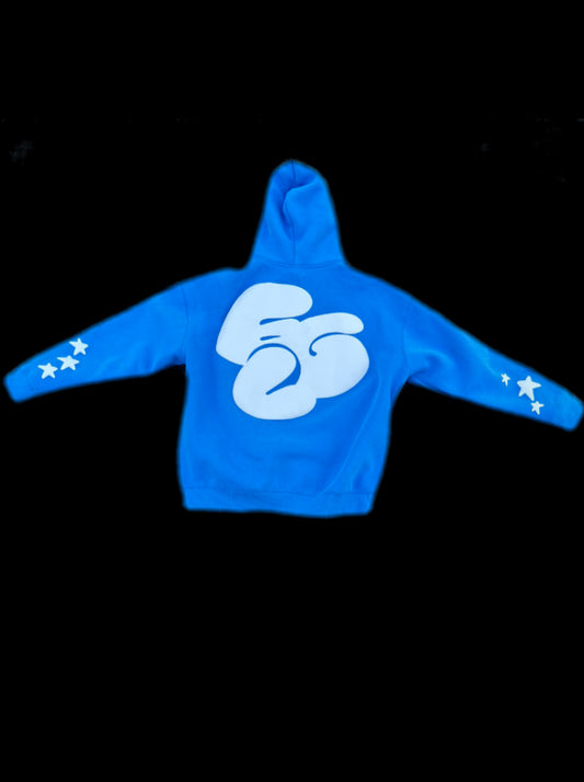 Blue double zip hoodie